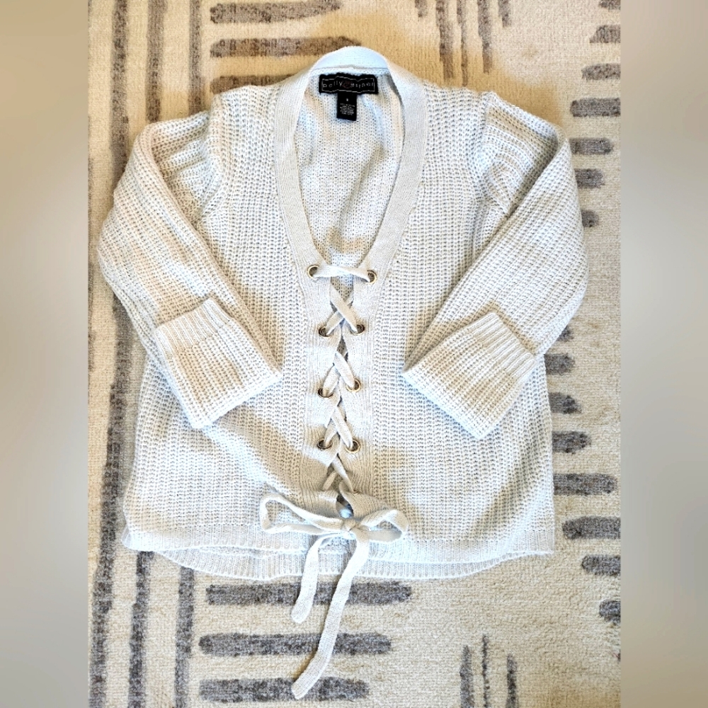 *3/$20* Light blue tie up front knit sweater size S